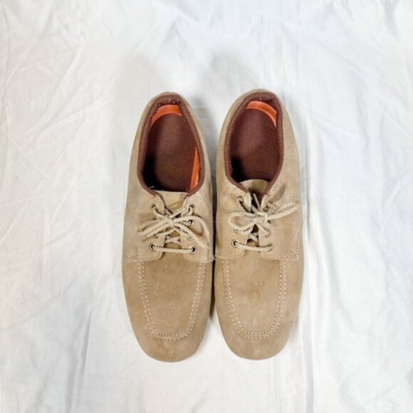 Vintage Mens Tan Suede Split Leather Bowling Shoes~9.5~USA - Picture 3 of 7
